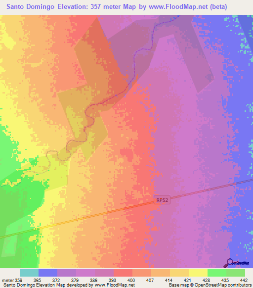 Santo Domingo,Argentina Elevation Map