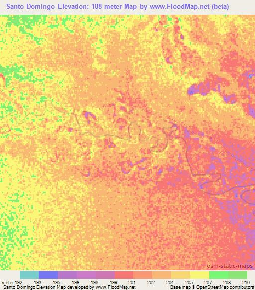 Santo Domingo,Argentina Elevation Map