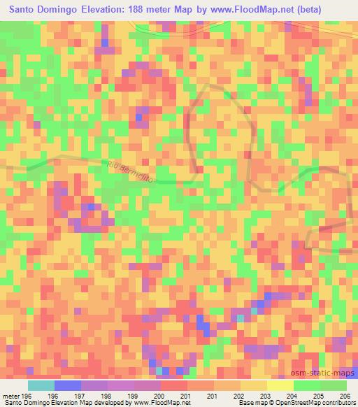 Santo Domingo,Argentina Elevation Map