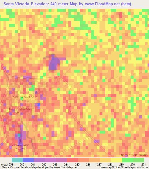 Santa Victoria,Argentina Elevation Map