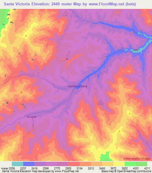 Santa Victoria,Argentina Elevation Map