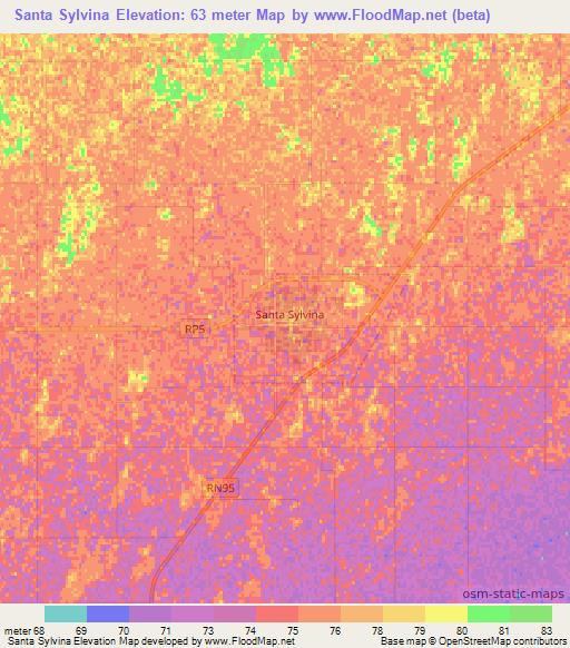 Santa Sylvina,Argentina Elevation Map