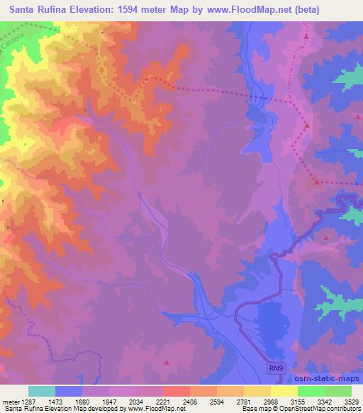 Santa Rufina,Argentina Elevation Map