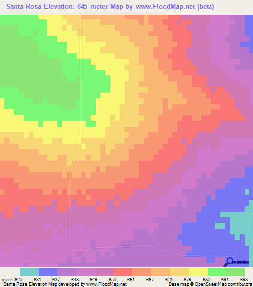 Santa Rosa,Argentina Elevation Map