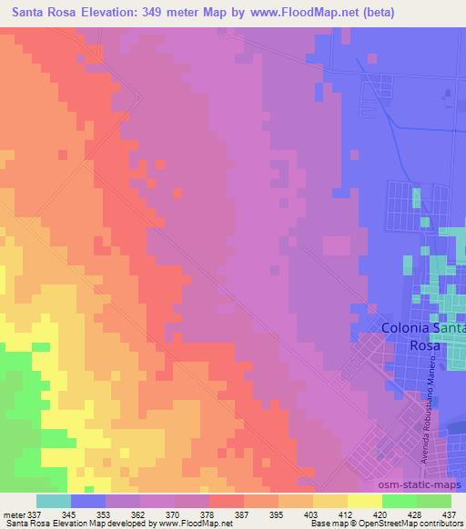 Santa Rosa,Argentina Elevation Map