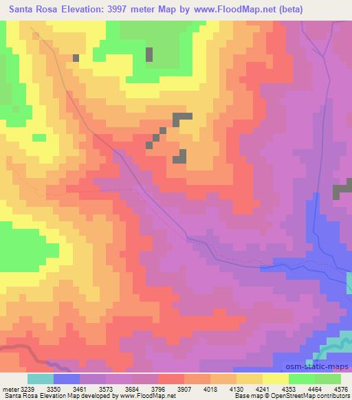 Santa Rosa,Argentina Elevation Map