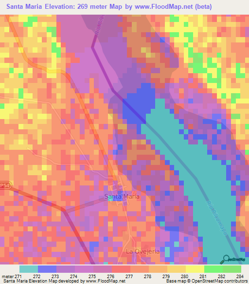 Santa Maria,Argentina Elevation Map