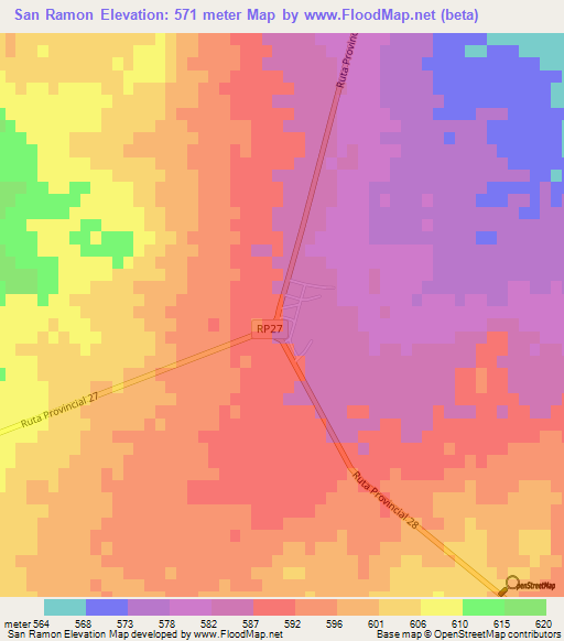 San Ramon,Argentina Elevation Map