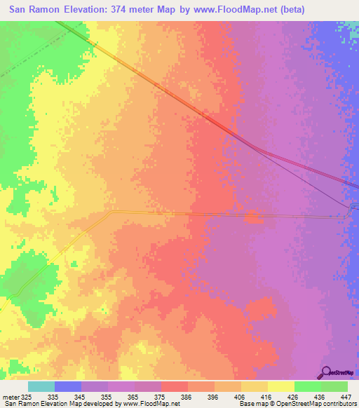 San Ramon,Argentina Elevation Map