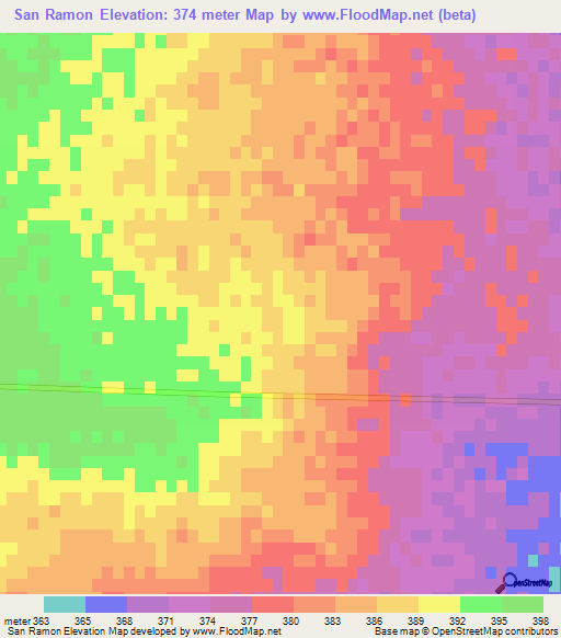San Ramon,Argentina Elevation Map