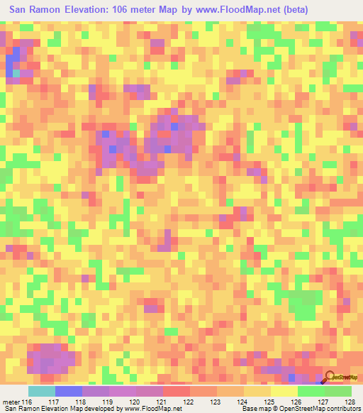 San Ramon,Argentina Elevation Map