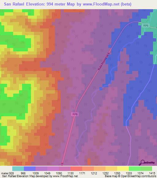 San Rafael,Argentina Elevation Map