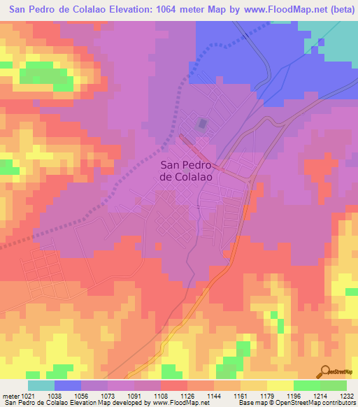 San Pedro de Colalao,Argentina Elevation Map