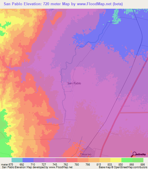 San Pablo,Argentina Elevation Map