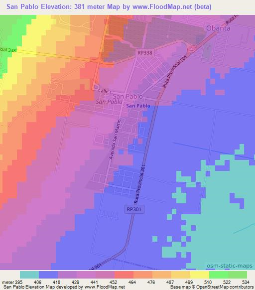 San Pablo,Argentina Elevation Map