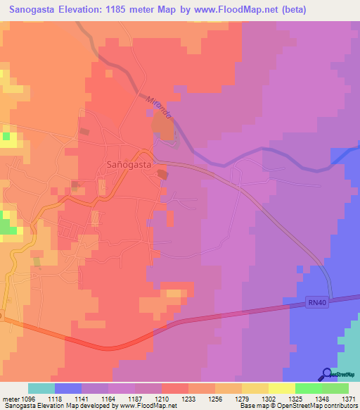Sanogasta,Argentina Elevation Map