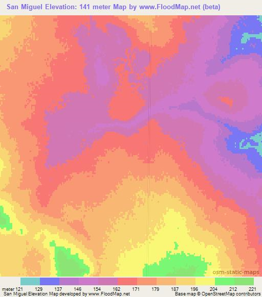 San Miguel,Argentina Elevation Map