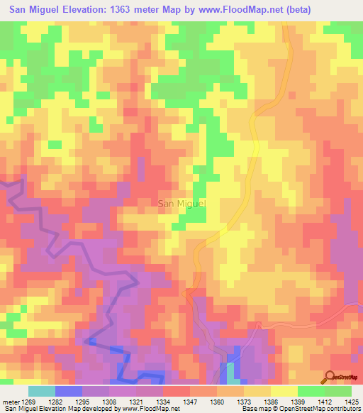 San Miguel,Argentina Elevation Map