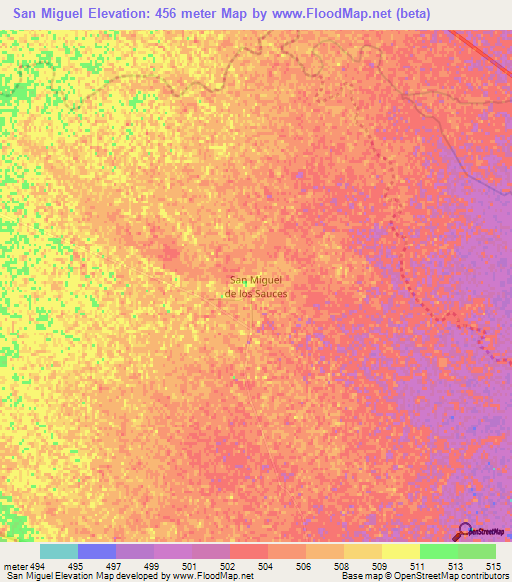 San Miguel,Argentina Elevation Map