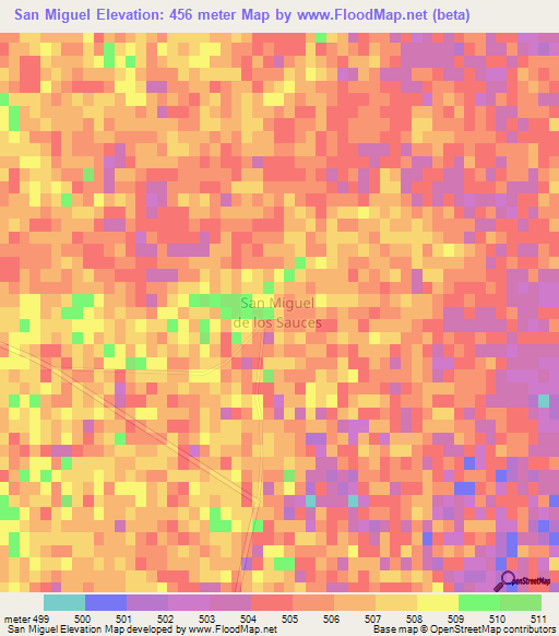 San Miguel,Argentina Elevation Map