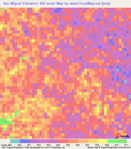 San Miguel,Argentina Elevation Map