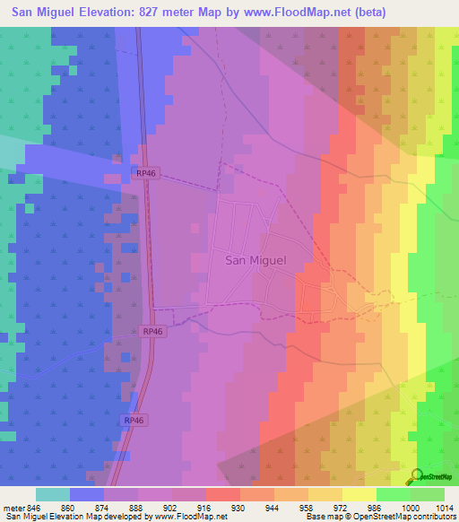 San Miguel,Argentina Elevation Map