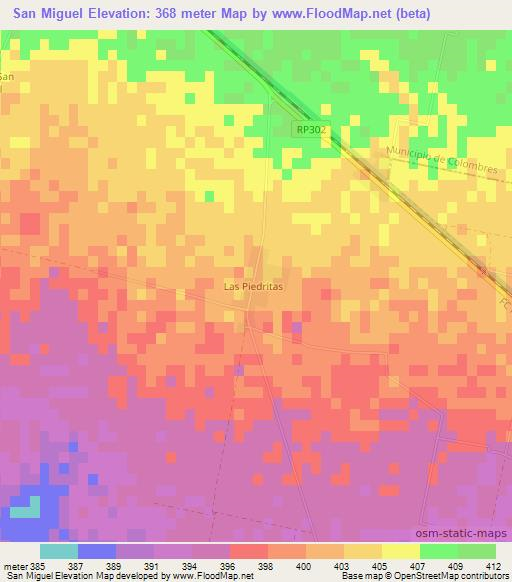 San Miguel,Argentina Elevation Map