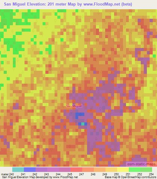 San Miguel,Argentina Elevation Map