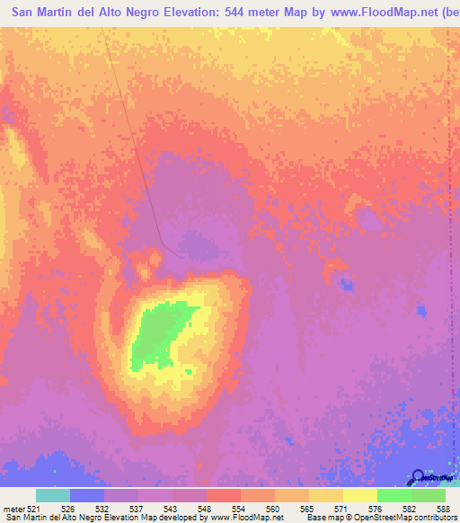 San Martin del Alto Negro,Argentina Elevation Map