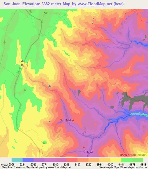 San Juan,Argentina Elevation Map