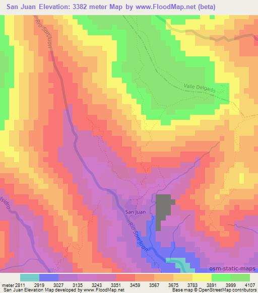 San Juan,Argentina Elevation Map
