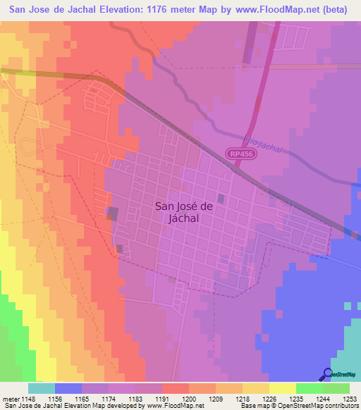 San Jose de Jachal,Argentina Elevation Map