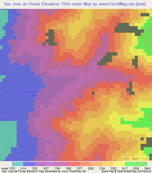 San Jose de Flores,Argentina Elevation Map