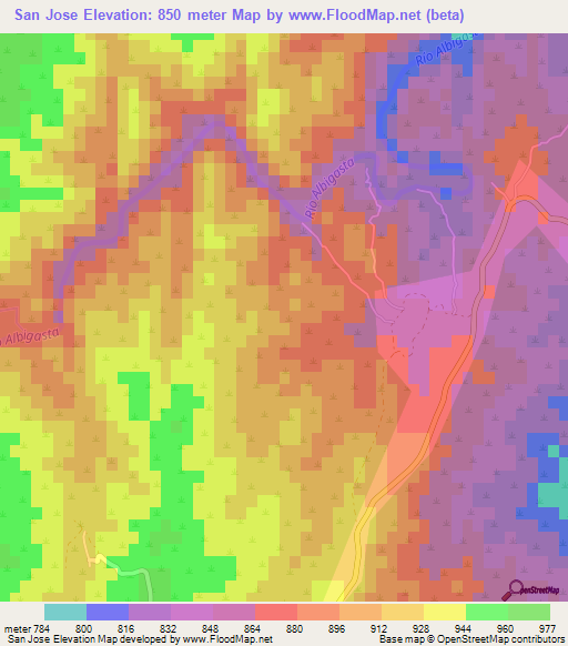 San Jose,Argentina Elevation Map