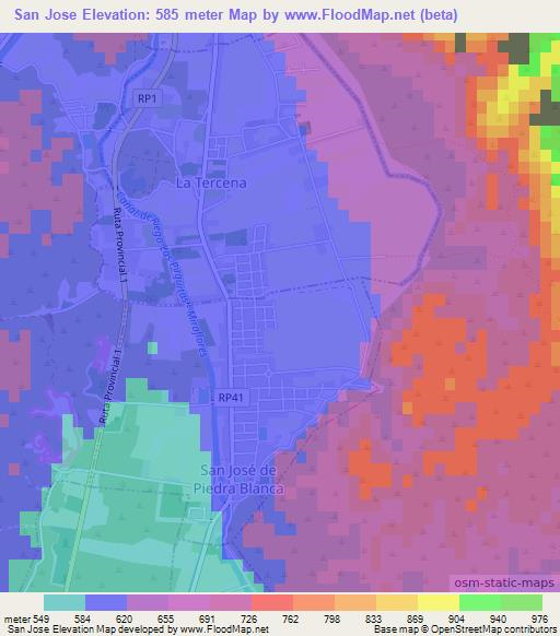 San Jose,Argentina Elevation Map