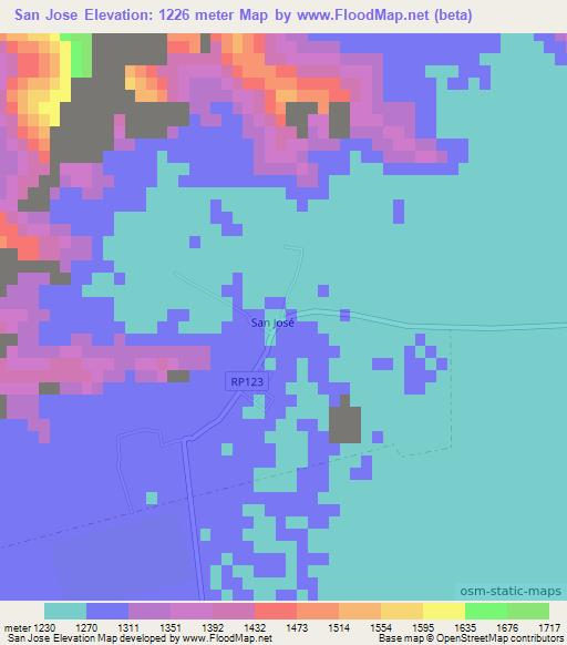 San Jose,Argentina Elevation Map