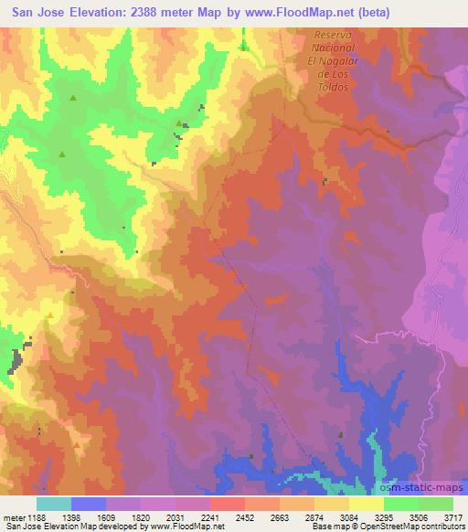 San Jose,Argentina Elevation Map