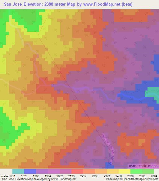 San Jose,Argentina Elevation Map