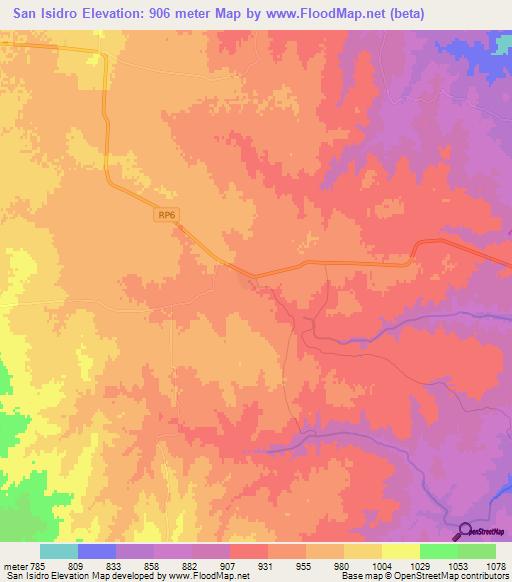 San Isidro,Argentina Elevation Map