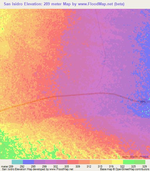 San Isidro,Argentina Elevation Map
