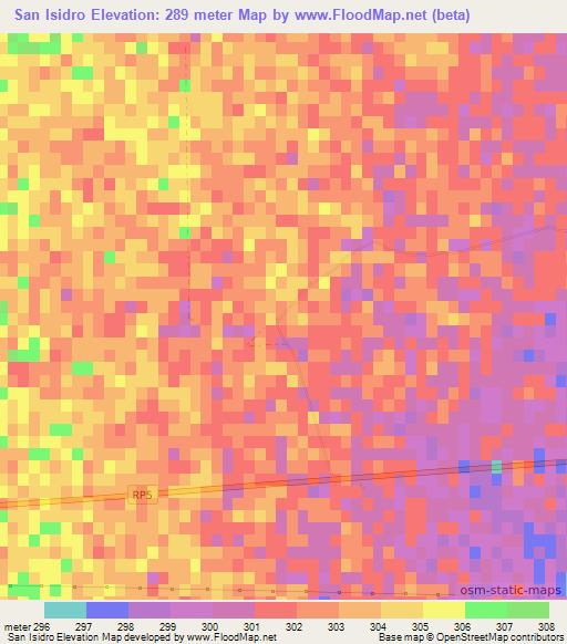 San Isidro,Argentina Elevation Map