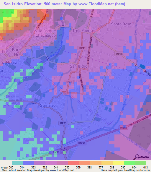 San Isidro,Argentina Elevation Map
