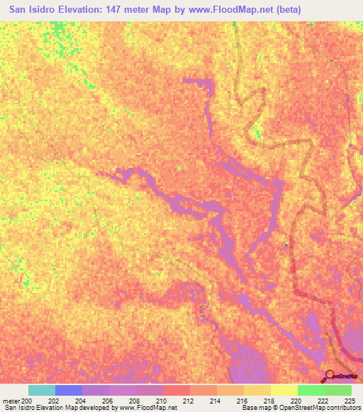 San Isidro,Argentina Elevation Map