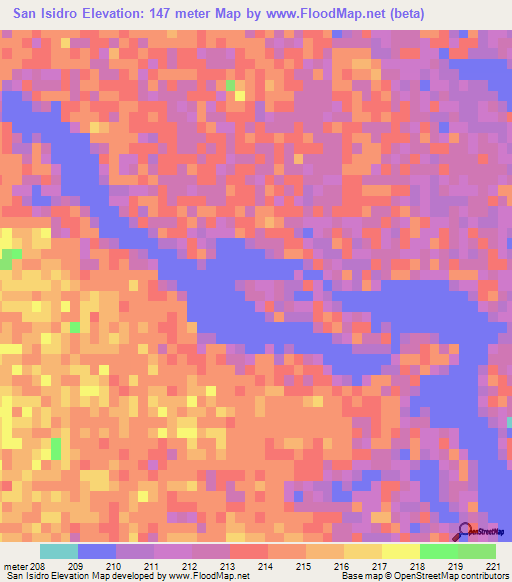 San Isidro,Argentina Elevation Map