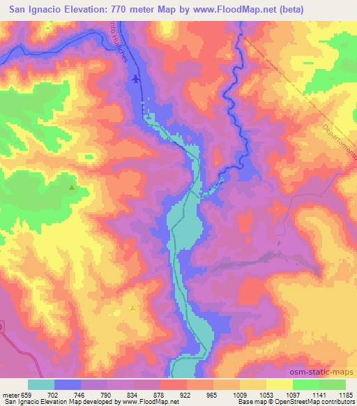 San Ignacio,Argentina Elevation Map
