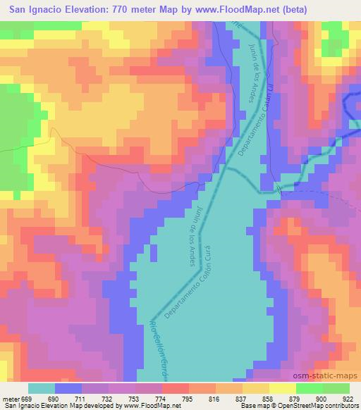 San Ignacio,Argentina Elevation Map