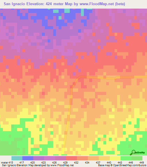 San Ignacio,Argentina Elevation Map
