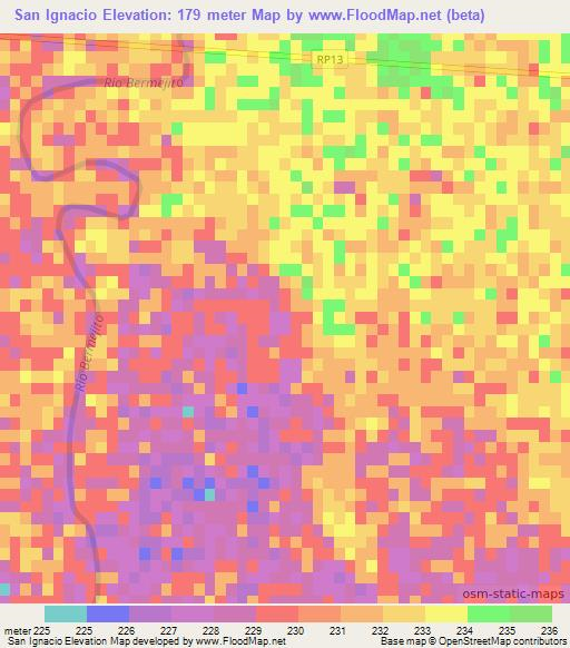 San Ignacio,Argentina Elevation Map