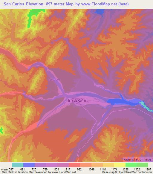 San Carlos,Argentina Elevation Map