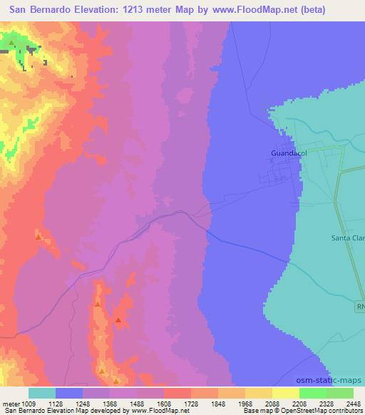 San Bernardo,Argentina Elevation Map